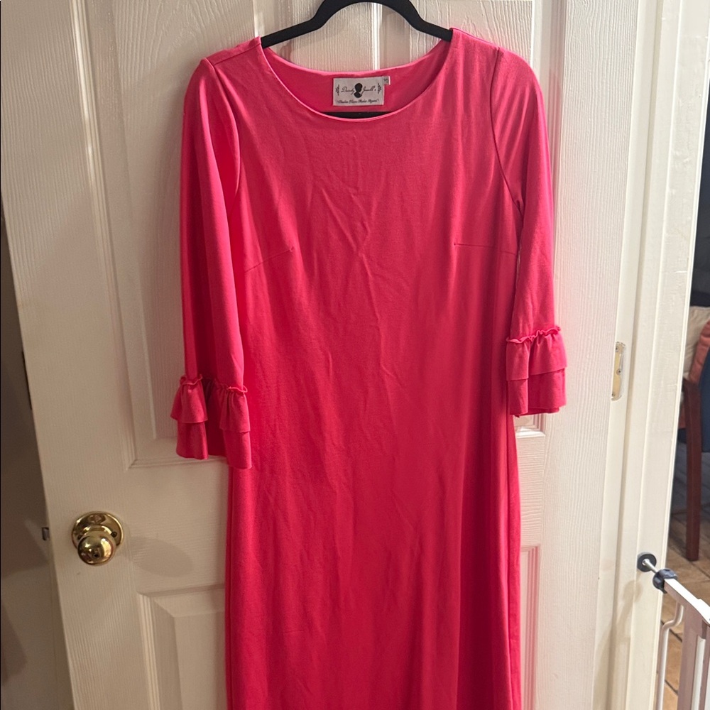 Dainty Jewells Bright Pink Ruffle-Sleeve Long Sleeve Top - Picture 2 of 2